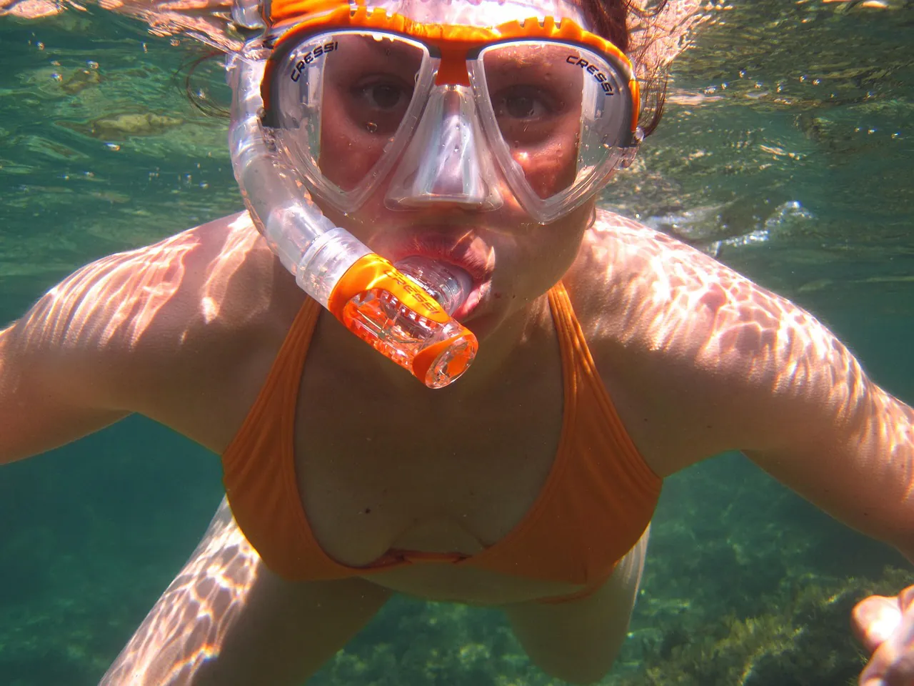 woman, dive, bikini, snorkeling, snorkel, goggles, snorkeling goggles, snorkeling mask, diver, nature, diving, mask, ocean, sea, swimming, underwater, water